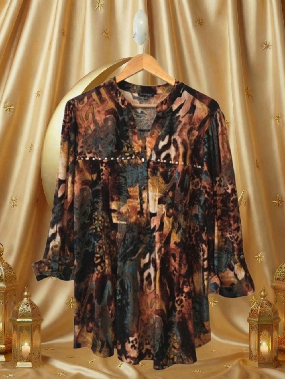 Abstract Animal Print Tunic